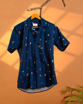 Game On – Retro Gamer Print Cuban Collar Shirt - Jaipuri Crown